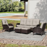 Joyside Wicker Patio Furniture Set, 5 Piece Outdoor Furniture Set with Thickened Cushions, High Back, Deep Seating - Photo 6