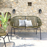 GDFStudio Patio Loveseat All-Weather Rattan 2 Seater Sofa Outdoor Patio Furniture Set for Balcony Poolside Backyard - Photo 3