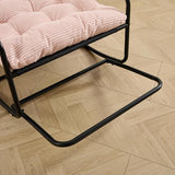 Pink Rocking Chair with Foot Rest, Outdoor Indoor Rocking Lounge Chair with Cushion - Photo 7