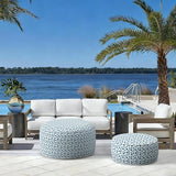 LVTXIII Indoor/Outdoor Extra Large Inflatable Ottoman Pouf D31 x H14 Inch, Round Footstool with Handle - Photo 5