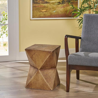 Christopher Knight Home Lux Outdoor Lightweight Concrete Accent Table, Natural