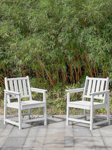 Patio Dining Chair Set of 2, HDPE Outdoor Dining Chair, Ergonomic HDPE Dining Chairs with Deep Seating - Photo 2