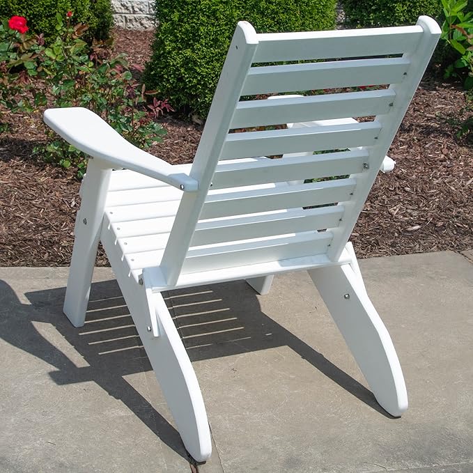Furniture Barn USA Farmhouse Collection Poly Ladderback Folding Adirondack Chair, Bright White