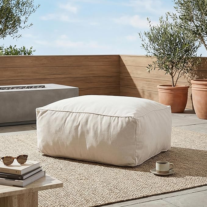 Christopher Knight Home Teriu Outdoor Bean Bag Chair with Shredded Foam, Modern Bean Bag Chairs for Adults and Kids - Photo 7