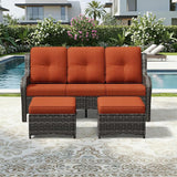 Joyside Outdoor Patio Couch Set, Outdoor Wicker Sofa with High Back, Deep Seating, Wide Armrest, Thickened Cushions - Photo 7