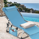 NUU GARDEN Folding Chaise Lounge Chair, Adjustable 5 Position Recliner with Face Hole and Pillow - Photo 7