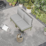 Sundale Outdoor 2 Pieces Patio Sofa Set, Metal Outdoor Sectional Loveseat with 6 Inch Olefin Cushion - Photo 8