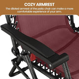 Yaheetech Zero Gravity Recliners Outdoor Adjustable Folding Reclining Lounge Chairs w/Pillows - Photo 6