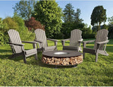 FUNBERRY Folding Adirondack Chair Set of 4, All Weather HDPE Fire Pit Chairs with Cup Holder for Outdoor - Photo 2