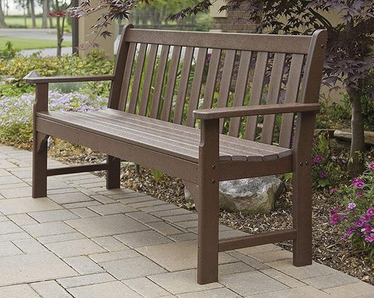 POLYWOOD Vineyard 60" Outdoor Patio Bench, White