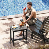 ODK Outdoor Side Tables Set of 2, Adirondack Patio End Table with Weather-Resistant Waterproof Top for Hot Tub Garden - Photo 8
