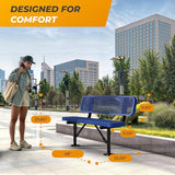 Heavy-Duty Outdoor Metal Bench, Thermoplastic-Coated, Surface, Weatherproof, Commercial-Grade for Parks, Gardens, Patios - Photo 4