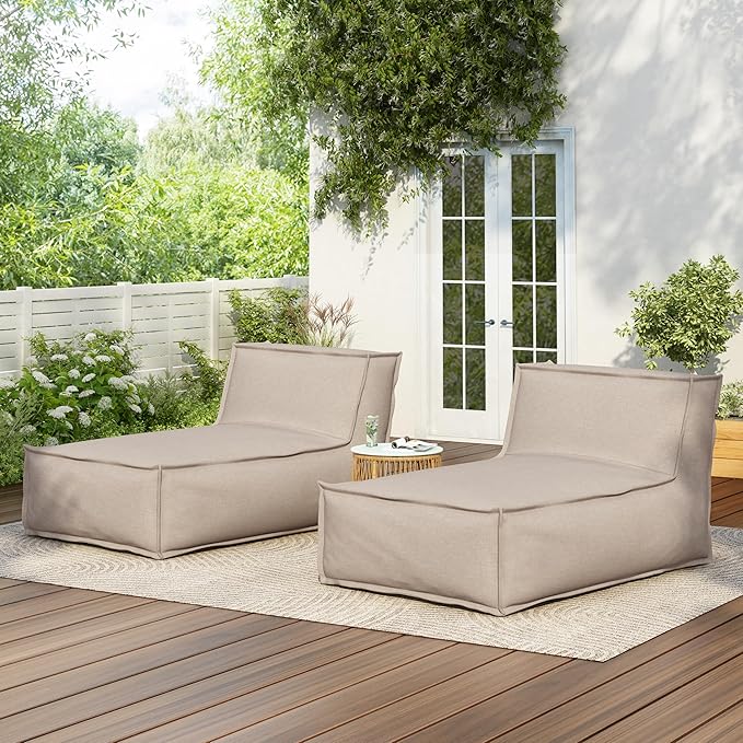 Christopher Knight Home Natty Outdoor Bean Bag Chair Set of 2, Fabric Bean Bag Chair for Adults and Kids - Photo 1