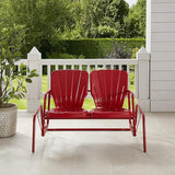 Crosley Furniture Ridgeland Retro Metal Outdoor Loveseat Glider, 2-Person Rocking Patio Bench for Porch - Photo 2