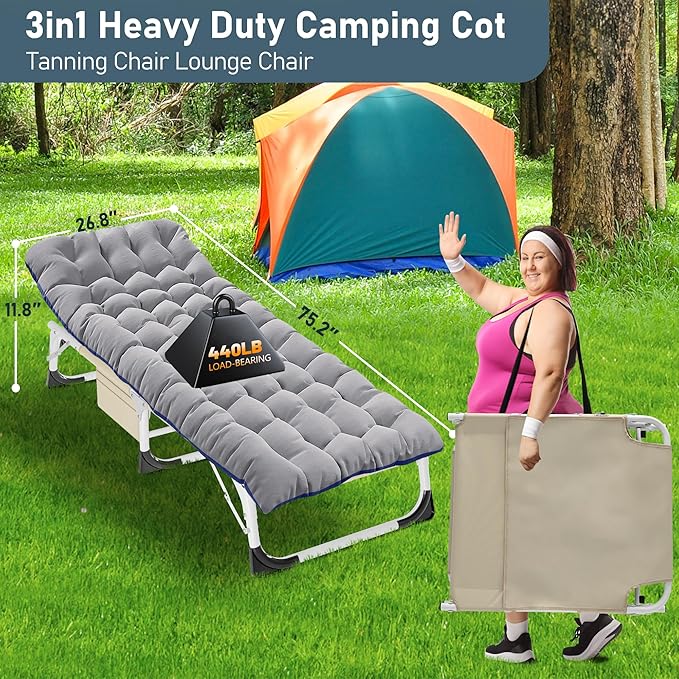 DoCred Folding Lounge Chair with Mattress - Photo 6