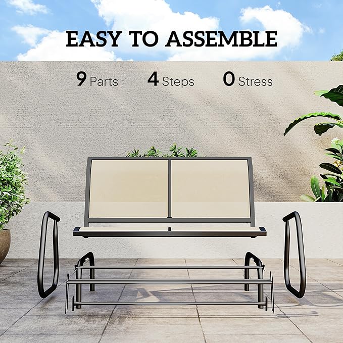 Outsunny 2-Person Outdoor Glider Bench - Photo 5