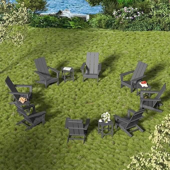 12 Pieces Adirondack Chair Set Outdoor Adirondack Chair Plastic HDPE All-Weather Adirondack Chairs Outdoor Fire Pit - Photo 5