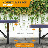 Heavy-Duty Outdoor Metal Bench, Thermoplastic-Coated, Inground, Weatherproof, Commercial-Grade for Parks, Gardens - Photo 5