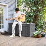 Greesum 120 Gallon Deck Box, Resin Outdoor Storage Container for Patio Furniture, Garden Tools, Pool Accessories - Photo 3