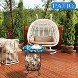Outdoor Side Table Round Small Mosaic Patio Accent Indoor End Plant Coffee Tea Table for Yard Patio Porch Garden Living - Photo 2