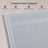 PURPLE LEAF Oversize Chaise Lounge Chair Outdoor 2 Pieces White Aluminum Lounge Chair with Wheels and Table for Pool - Photo 4