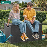 YITAHOME 100 Gallon Large Resin Deck Box Outdoor Storage Boxes for Patio Furniture, Outdoor Cushions - Photo 3