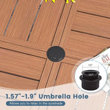 DIFY 47.2" Round Outdoor Patio Dining Table for 6, Metal Patio Table with 1.57" Adjustable Umbrella Hole - Photo 5