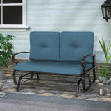 Crownland Outdoor Patio Glider Chair, Rocking Glider Bench for 2 Person, Porch Furniture Loveseat Seating - Photo 8