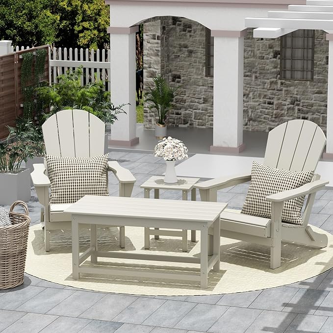 WO WESTIN OUTDOOR HDPE Laguna Outdoor Poly Adirondack Coffee Table, Sand