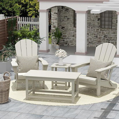 WO WESTIN OUTDOOR HDPE Laguna Outdoor Poly Adirondack Coffee Table, Sand