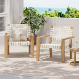 Christopher Knight Home Set of 2 Lena Patio Furniture Acacia Wood Armchair, Woven Rope Outdoor Club Chair - Photo 5