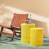Glitzhome Outdoor Side Table Set of 2 - Photo 8