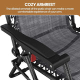 Yaheetech Zero Gravity Recliners Outdoor Adjustable Folding Reclining Lounge Chairs w/Pillows - Photo 6
