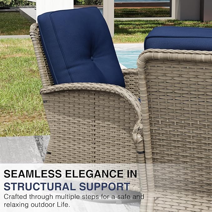 Joyside Wicker Patio Furniture Set, 6 Piece Outdoor Furniture Set with Thickened Cushions, High Back, Deep Seating - Photo 5