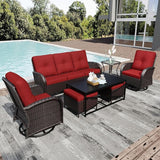 Joyside Wicker Patio Furniture Set, 7 Piece Outdoor Furniture Set with Thickened Cushions, High Back, Deep Seating - Photo 1