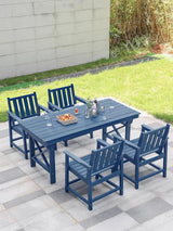 5 Pieces HDPE Patio Dining Set, Outdoor Table and Chairs with Umbrella Hole, Modern Outdoor Dining Set for 4 - Photo 9