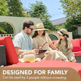 Devoko 5 Pieces Patio Furniture Sets All Weathevr Outdoor Sectional Patio Sofa Manual Weaving Wicker Rattan Patio - Photo 3