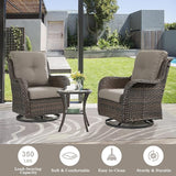 Belord 5 Piece Wicker Patio Furniture Set, Outdoor Swivel Rocker Chairs Set of 2 with Ottomans and Side Table - Photo 2