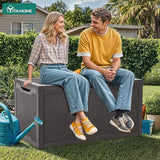 YITAHOME 100 Gallon Large Resin Deck Box Outdoor Storage Boxes for Patio Furniture, Outdoor Cushions - Photo 3