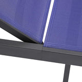LeisureMod Marlin Aluminum Outdoor Chaise Lounge Chair (Set of 2) - Mesh Sling Fabric Seat Black Aluminum Frame Beach - Photo 8