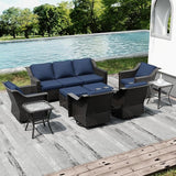 Joyside Wicker Patio Furniture Sets, 9 Pieces Upgraded Large Size Outdoor Furniture with 4 Swivel Rocking Patio Chairs - Photo 7