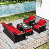 Joyside Wicker Patio Furniture Sets, 6 Pieces Upgraded Large Size Outdoor Furniture with Patio Dining Chairs - Photo 6