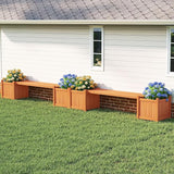2-in-1 Outdoor Planter Box with Bench, Outdoor Bench with 2 Raised Garden Beds, Open-Ended Base Planter Box - Photo 2