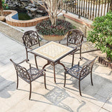 Outdoor Dining Chair Cast Aluminum Patio Chairs Set of 2 All-Weather Patio Dining Chair with Adjustable Feet for - Photo 2