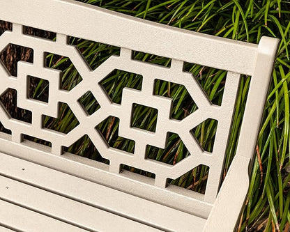 Martha Stewart by POLYWOOD® Chinoiserie 48” Garden Bench in White