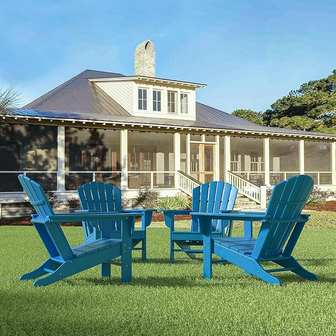 WestinTrends Dylan Outdoor Adirondack Chair (Set of 4), Pacific Blue