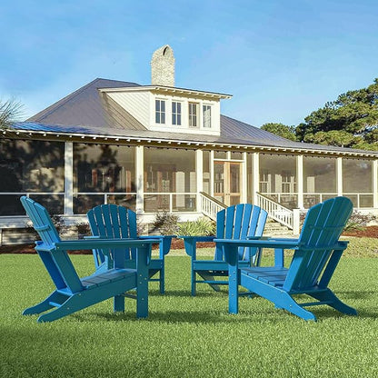 WestinTrends Dylan Outdoor Adirondack Chair (Set of 4), Pacific Blue