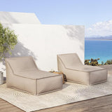 Christopher Knight Home Venny 48" L Outdoor Bean Bag Chair Set of 2, Fabric Bean Bag Chair for Adults and Kids - Photo 1