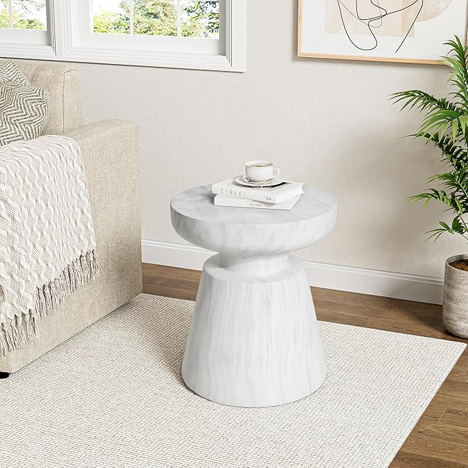 Christopher Knight Home Jayme 15"Indoor Outdoor Accent Side Table, Lightweight Concrete End Table - Photo 3