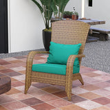 Outsunny Patio Wicker Adirondack Chair, Outdoor All-Weather Rattan Fire Pit Chair with Soft Cushions - Photo 8